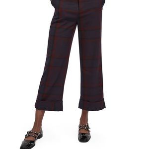 Scotch & Soda Check Wide Leg Ankle Pants
